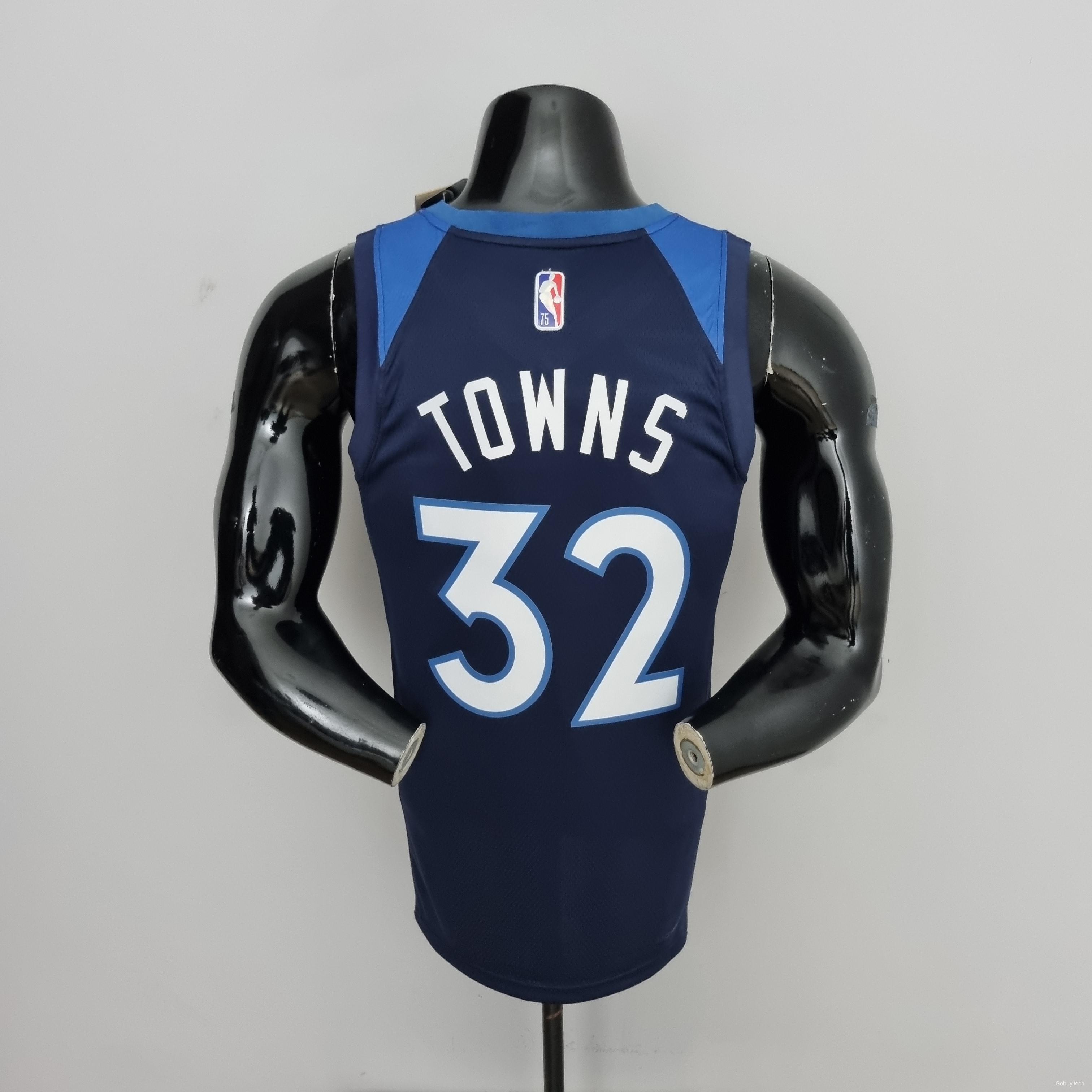 75th Anniversary Minnesota Timberwolves TOWNS#32 Royal Blue NBA Jersey