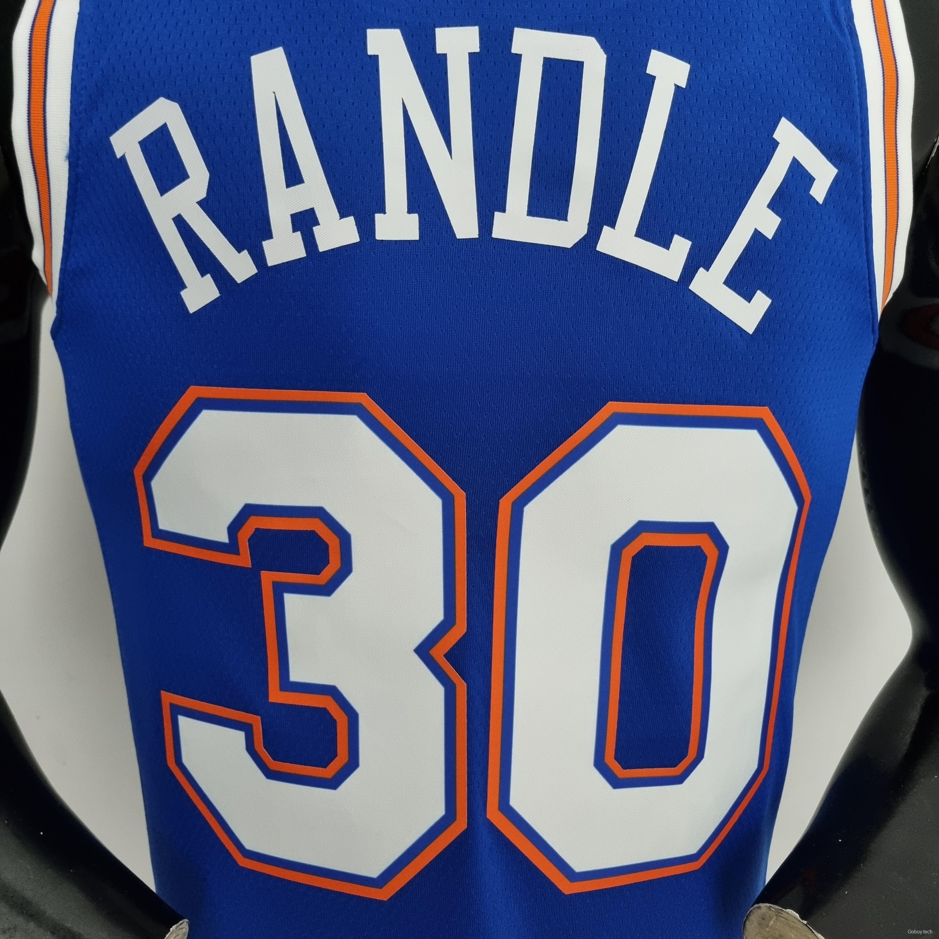 75th Anniversary Randle #30 New York Knicks Jordan Limited Blue NBA Jersey