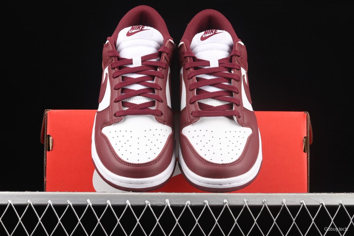 NIKE SB DUNK Low Prm wine red and white color SB buckle rebound fashion leisure board shoes DD1503-108