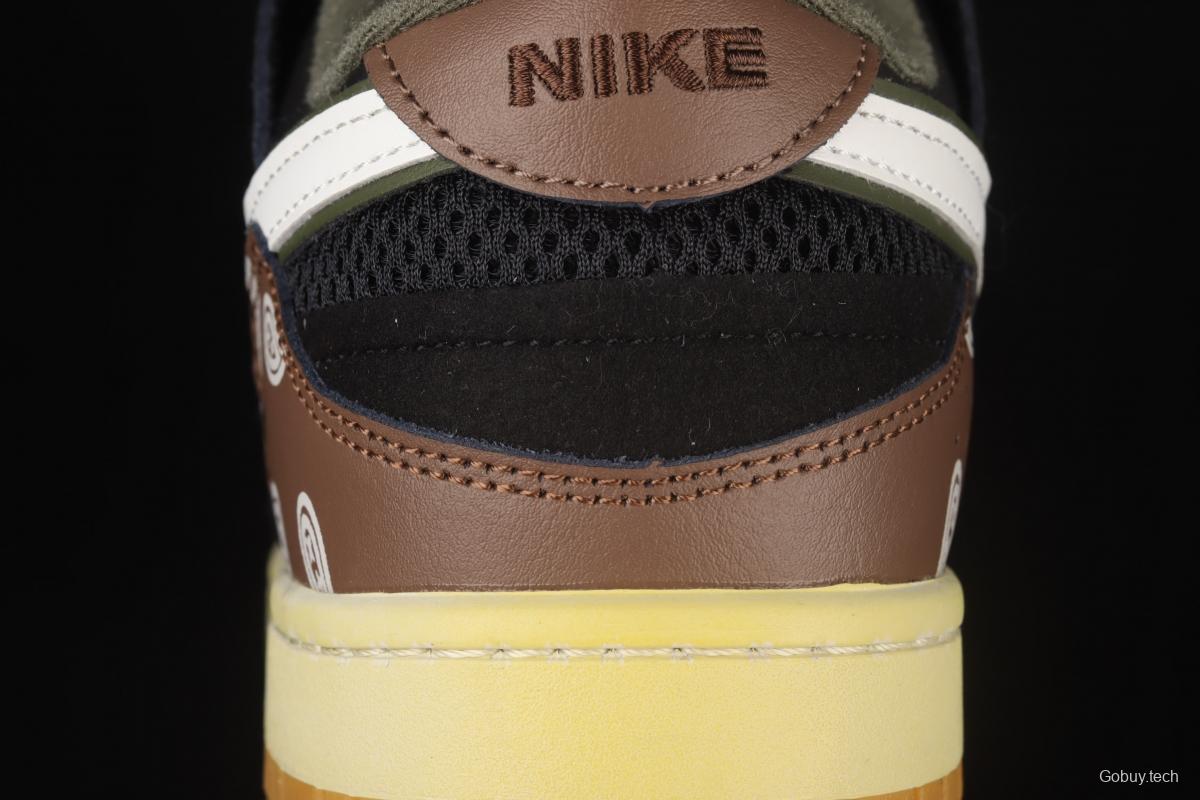 NIKE DUNK Scrap stitching and stitching low upper skateboard shoes dark brown DB0500-200