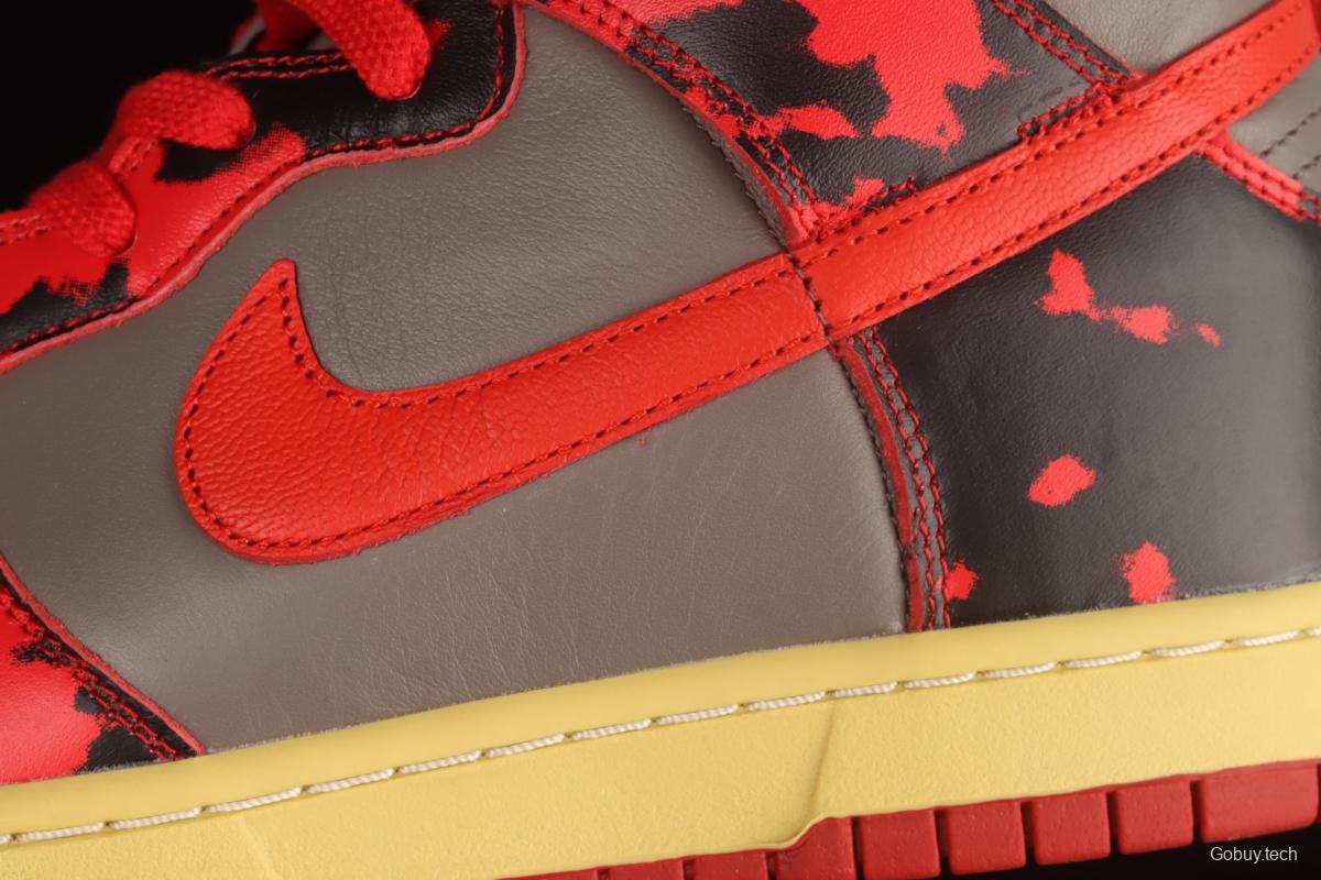 NIKE DUNK High 1985 Red Camo gray-black and red pickled high-top casual board shoes DD9404-600