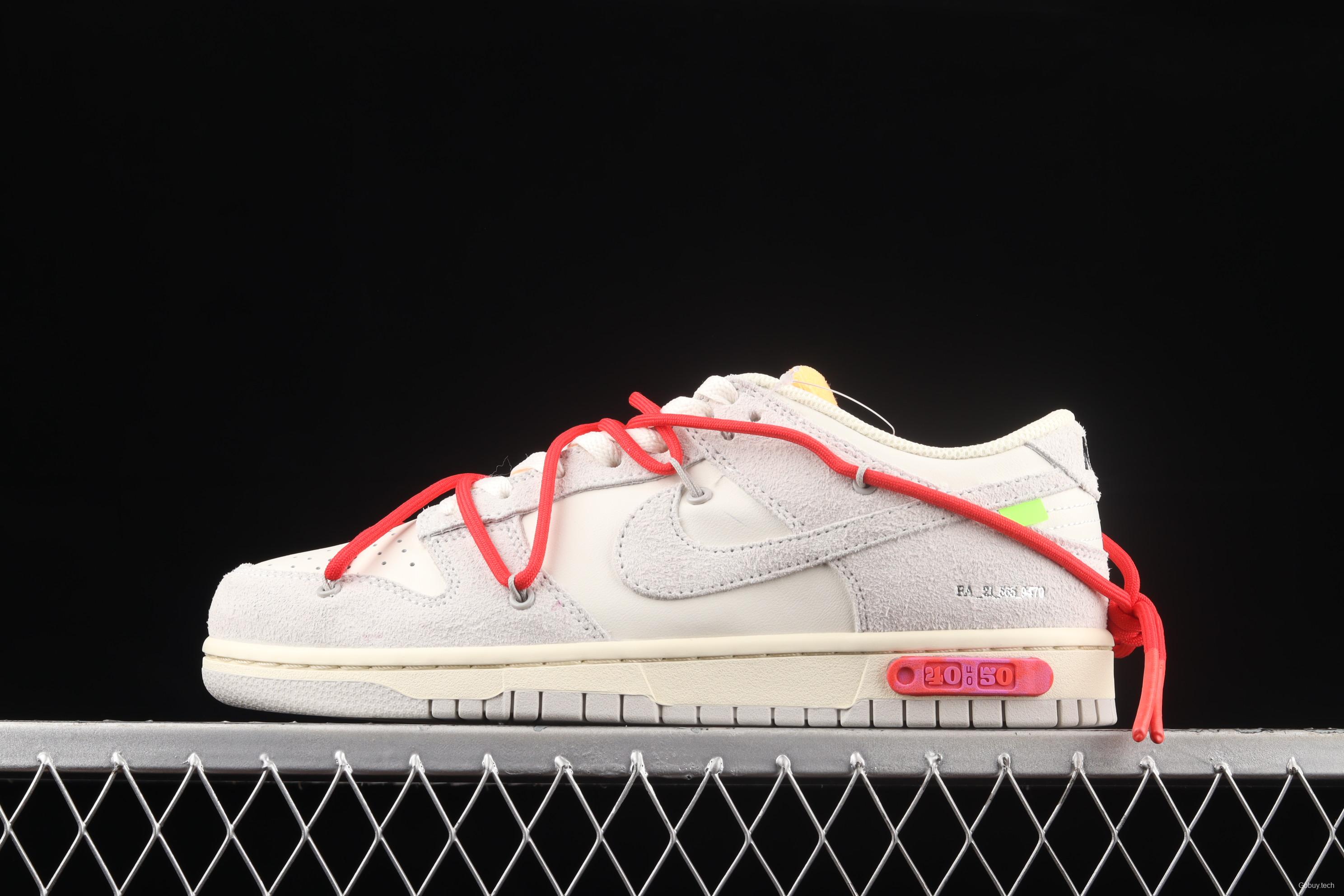 OFF-White x NIKE DUNK Low OW white gray leisure sports skateboard shoes DJ0950-103