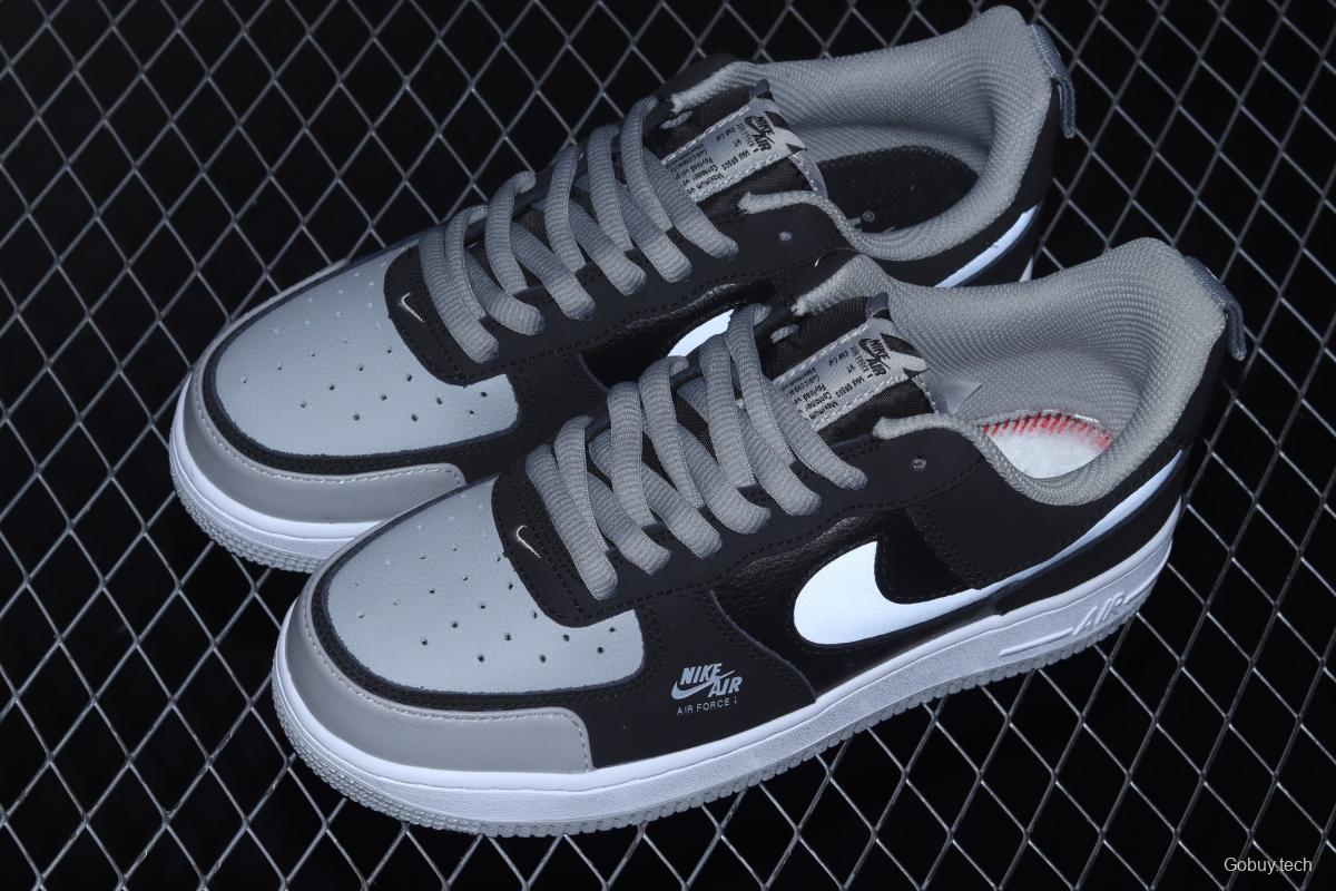 NIKE Air Force 1 Premium ShAdidasow grey Shadow Grey side Logo3M reflective low upper shoes BQ6818-009