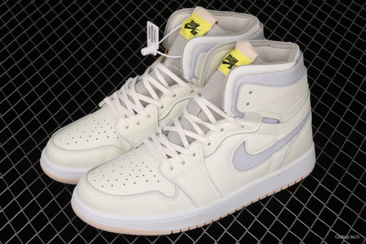 Air Jordan 1 Zoom Air CMFT Pearl White High Top Basketball shoes CT0979-107