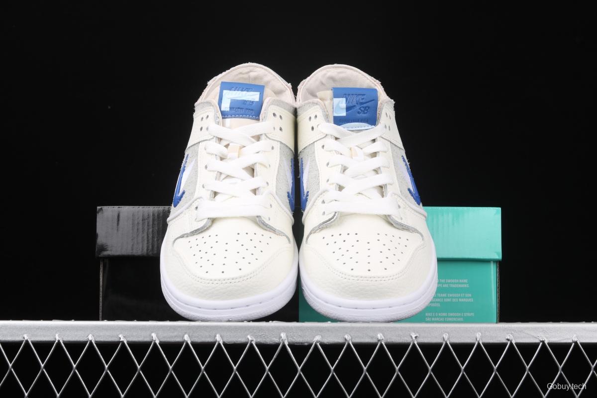 NIKE SB Zoom DUNK Low Pro QS joint name rice white double hook low-top skateboard shoes AL9613-161