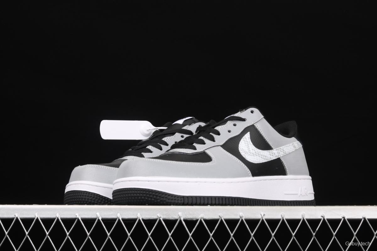 NIKE Air Force 1 Low 3M reflective serpentine hook low side sports leisure board shoes DJ6033-001