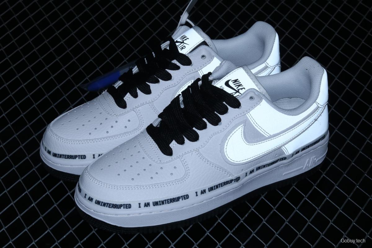 NIKE Air Force 1x 07 Low x Uniterrupted white and blue graffiti James co-signed the same 3M reflective low-top leisure sports board shoes 352267-801