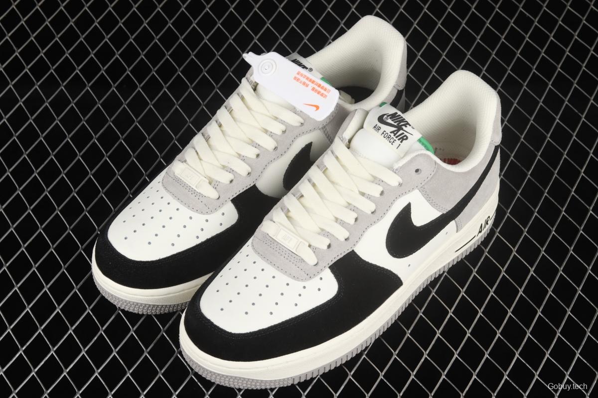 NIKE Air Force 1x 07 Low black, gray and green color matching low-top casual board shoes DQ2396-026