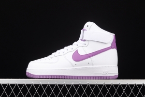 NIKE Air Force 1 High'07 white purple high top casual board shoes 334031-112