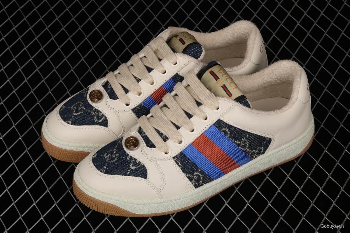 Gucci Distressed Screener Sneaker classic daddy shoes A37G09064