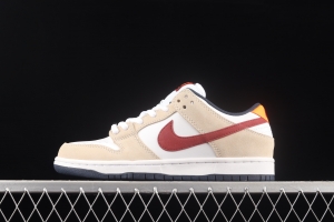 NIKE SB DUNK Low Pro beige red SB rebound fashion casual board shoes BQ6817-101,