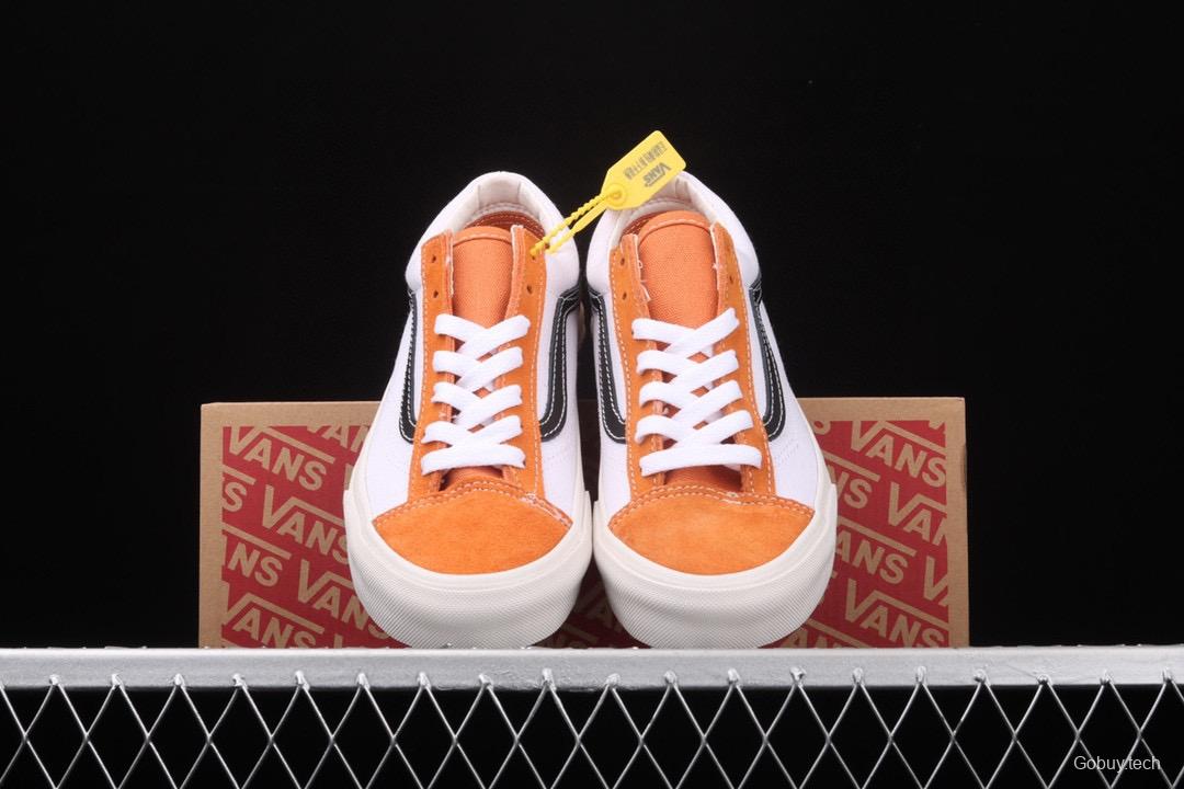 Vans Style 36 caramel orange and white small head splicing low-help couple casual board shoes VN0A3DZ3WZ5