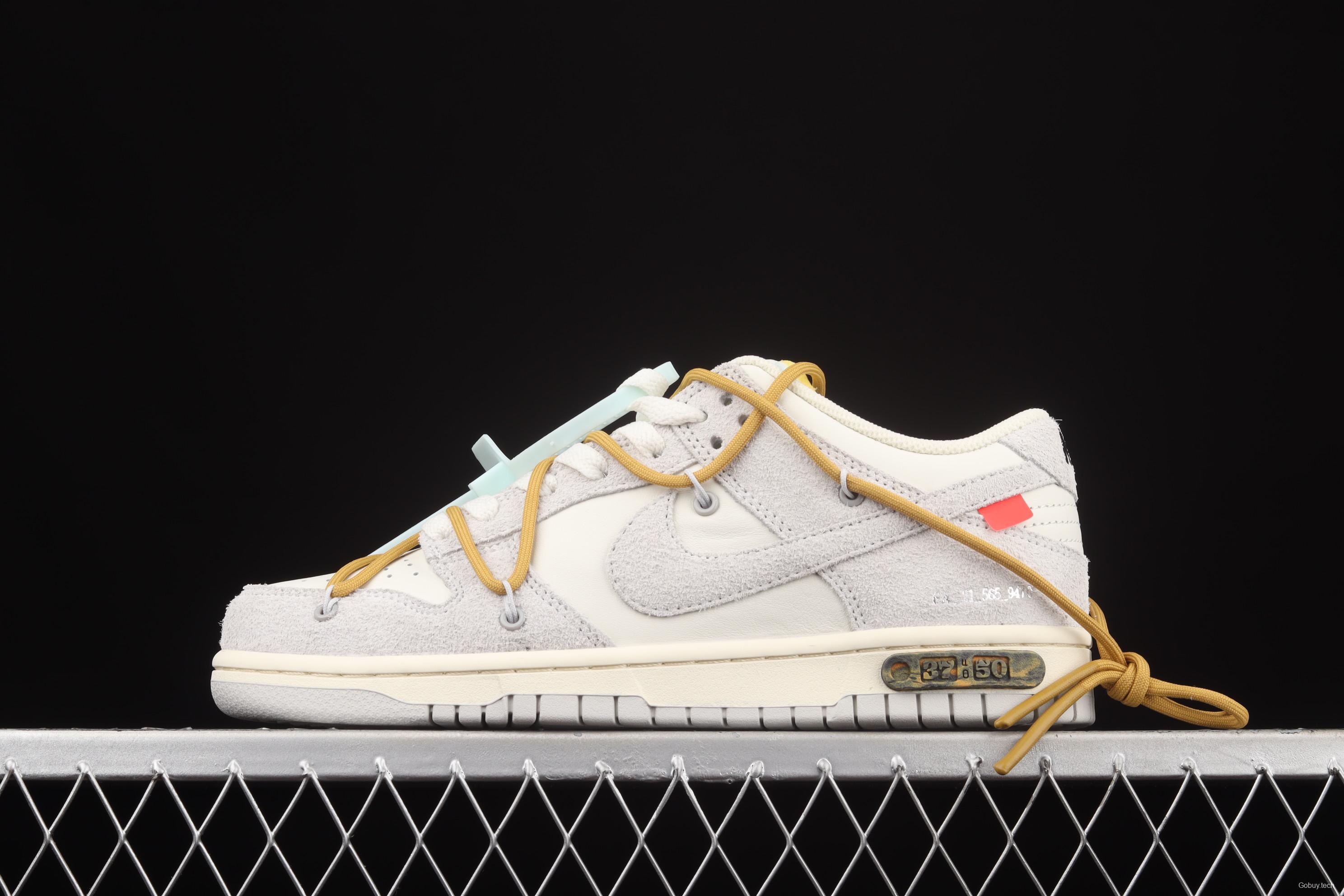 OFF-White x NIKE DUNK Low 12 of 50 OW suede SB buckle rebound fashion casual board shoes DJ0950-105