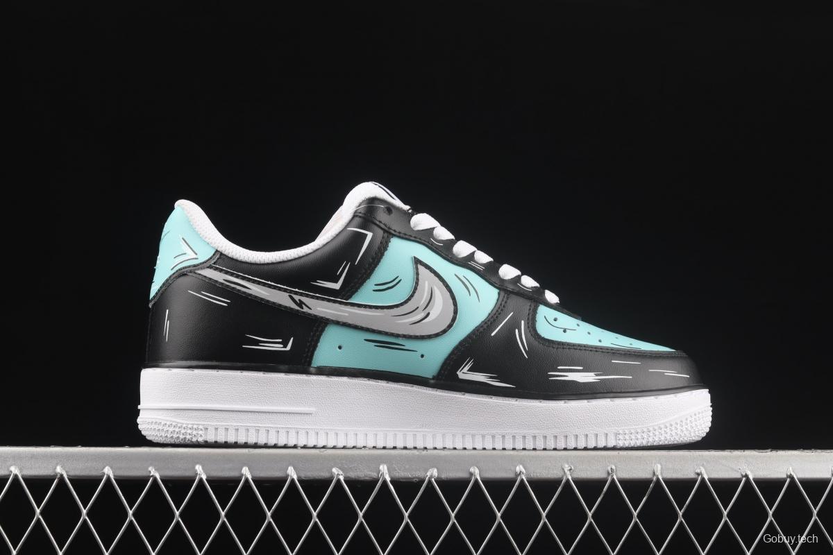 NIKE Air Force 11607 Low two-dimensional theme black diamond color matching low-top casual board shoes CW2288-215