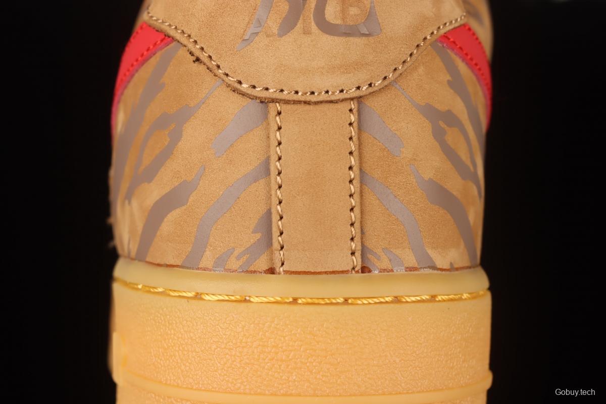 NIKE Air Force 1: 07 Low head suede wheat-colored tiger year limit low-top casual board shoes CJ9179-202