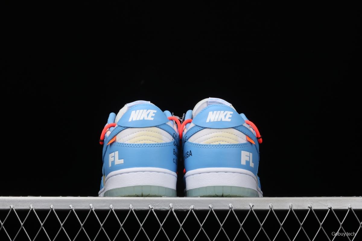 OFF-White x Futura x DUNK OW Coast joint model North Carolina blue color retro skateboard shoes DD0856-403