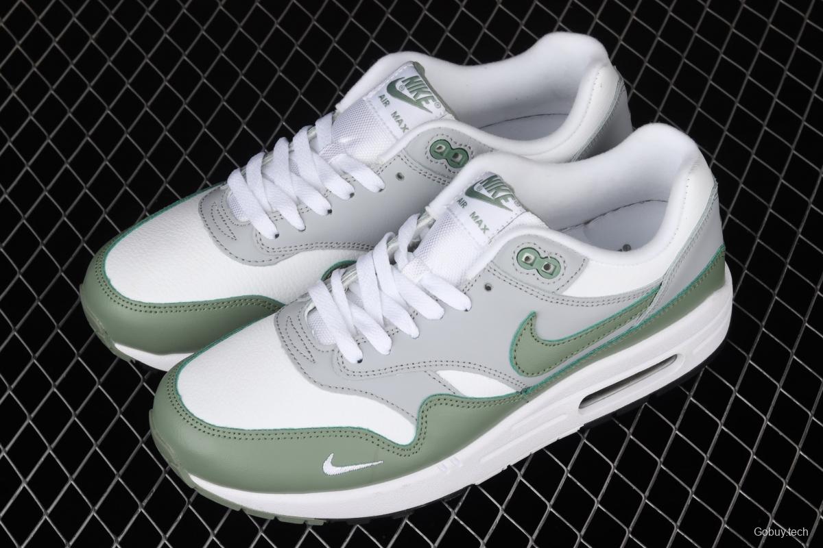 NIKE Air Max 1 gray-green leather half-palm air cushion retro running shoes DB5074-100