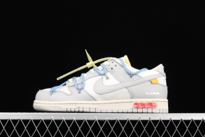 OFF-White x NIKE DUNK Low 04 of 50 OW white gray leisure sports skateboard shoes DM1602-113