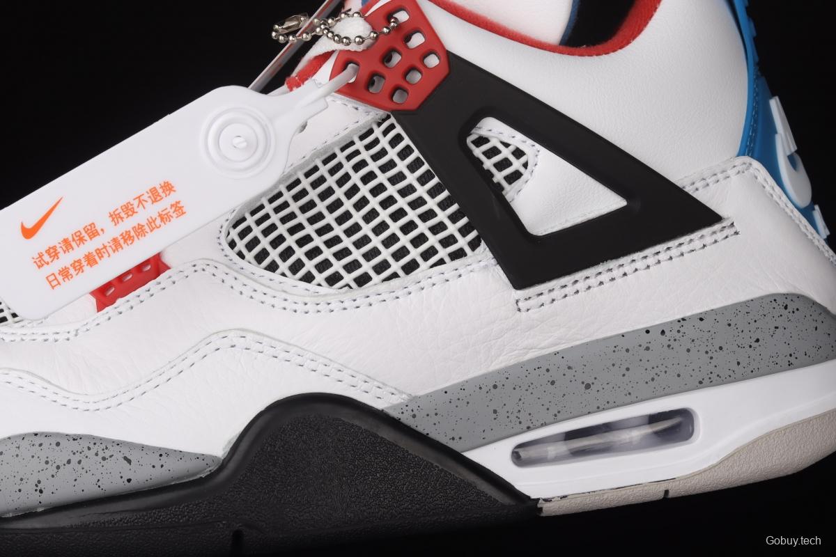 Air Jordan 4 What The Yuanyang white cement top layer basketball shoes CI1184-146,