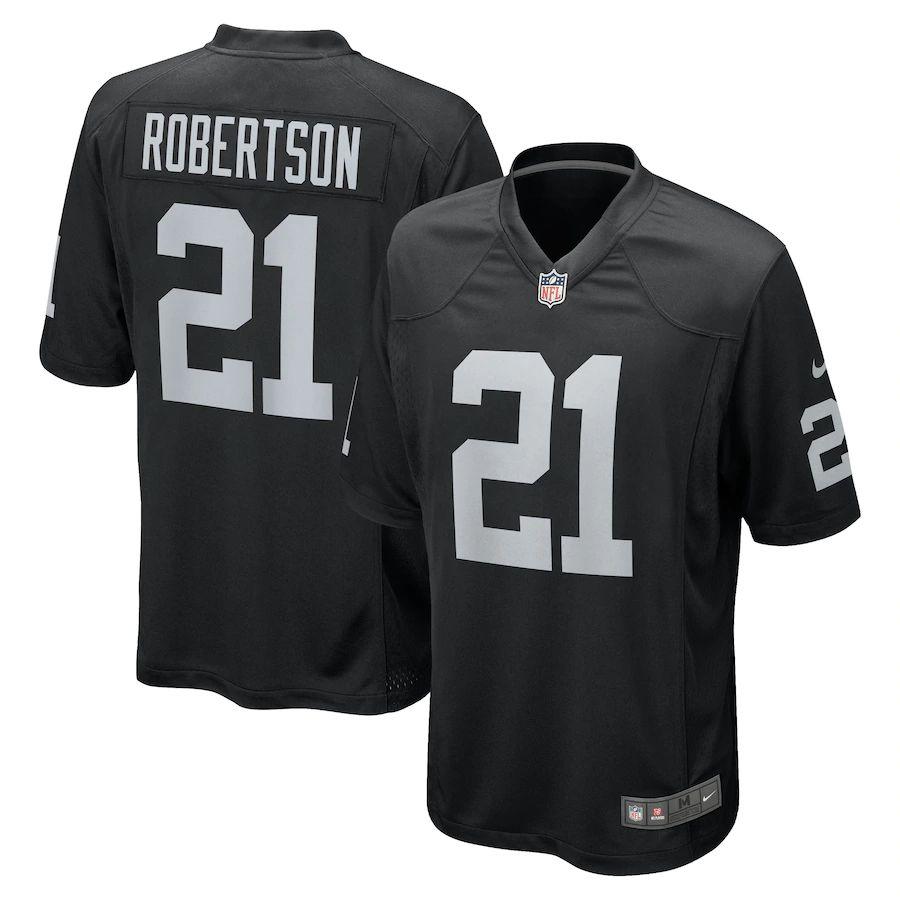 Men's Amik Robertson Black Player Limited Team Jersey