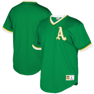 Men's Green Mesh V-Neck Throwback Jersey