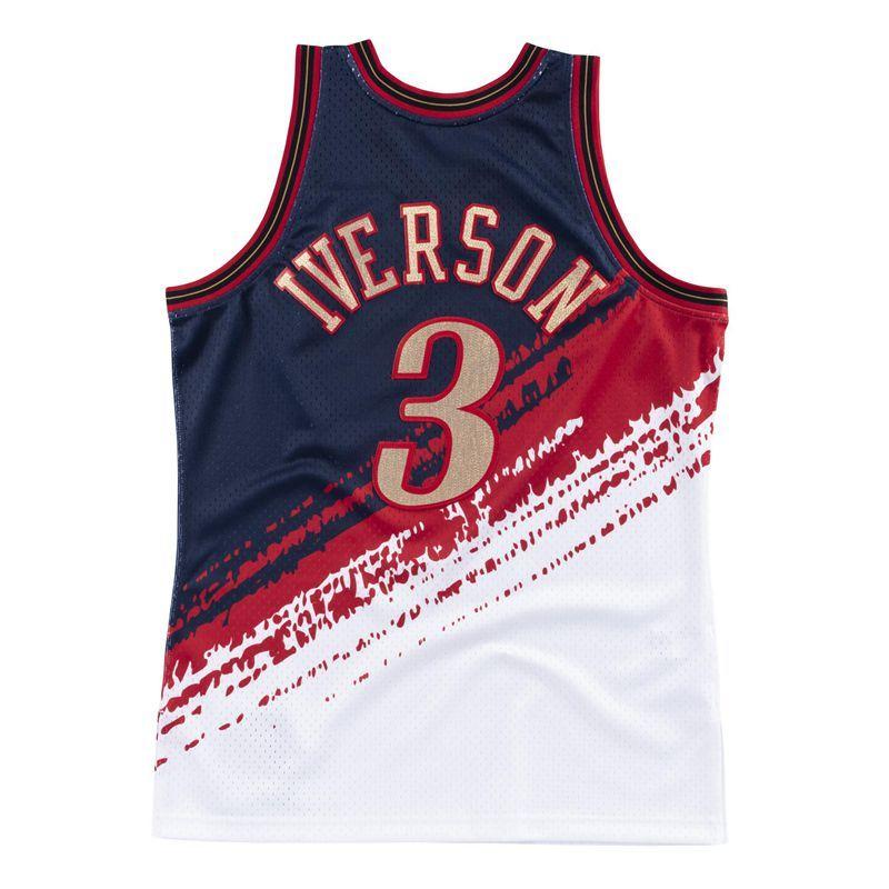 Men's Allen Iverson Black And White Retro Classic Team Jersey