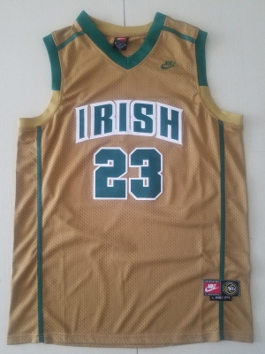 LeBron James 23 Irish High School Yellow Basketball Jersey