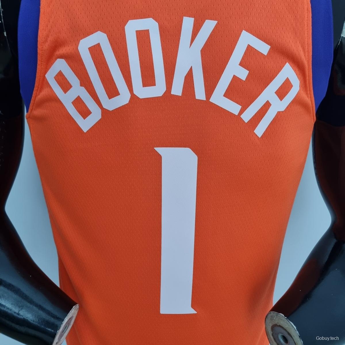 75th Anniversary BOOKER#1 Phoenix Suns Jordan Theme Orange NBA Jersey