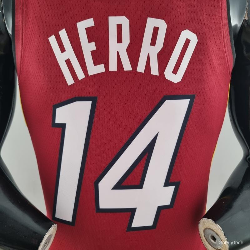 75th Anniversary Miami Heat Jordan HERRO#14 Burgundy NBA Jersey