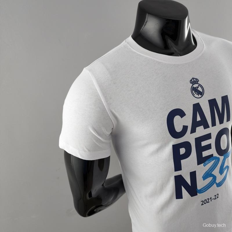 22 23 Real Madrid Mens Campeón 35 T-Shirt Grey  #K000173