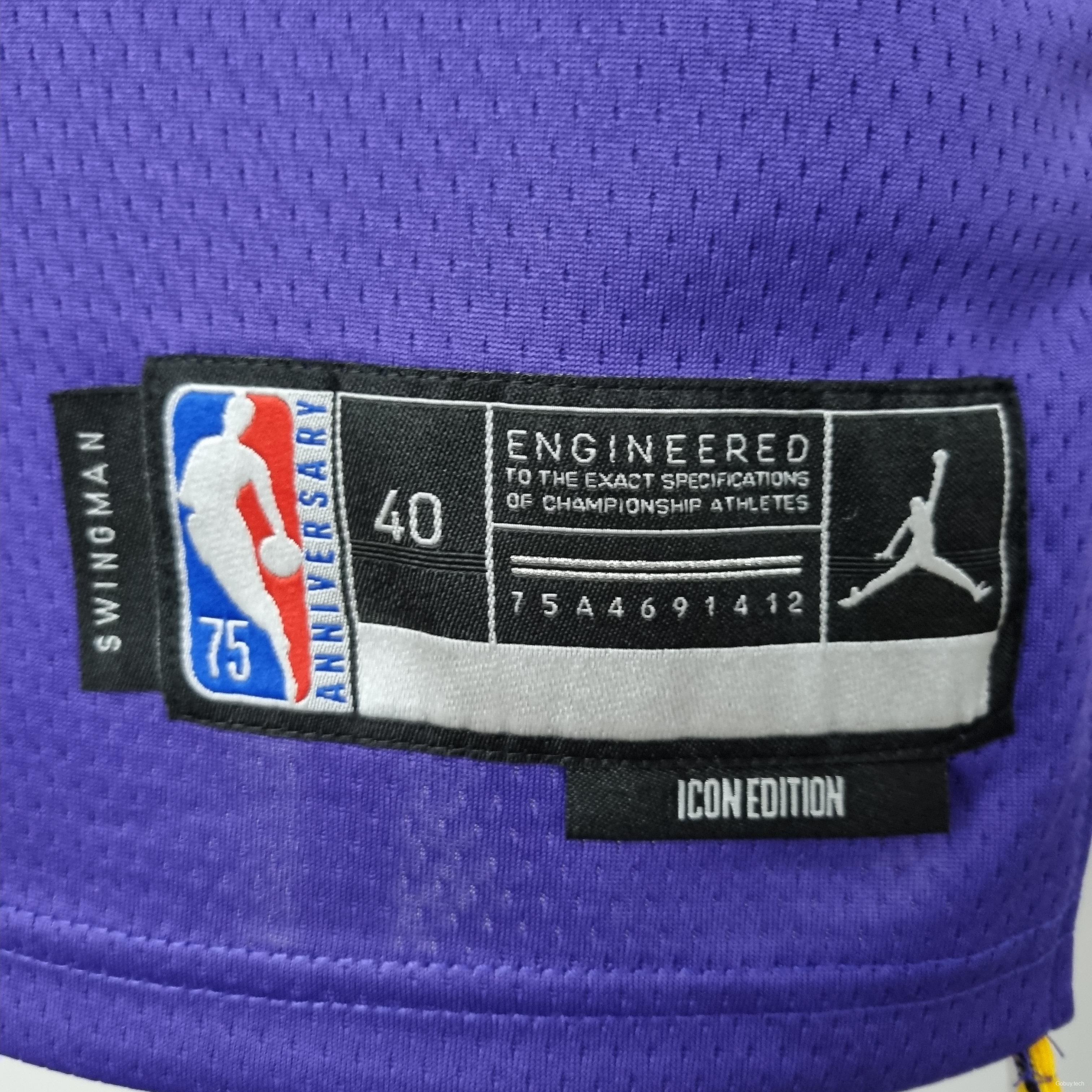 75th Anniversary Davis #3 Los Angeles Lakers Jordan Purple NBA Jersey