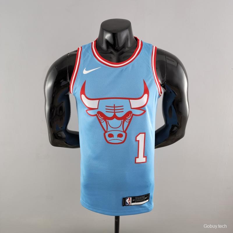 Chicago Bulls ROSE#1 Blue NBA Jersey