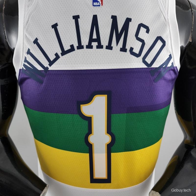 2018 New Orleans Pelicans WLLIAMSIN#1 Urban Edition White NBA Jersey