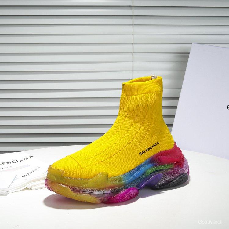 Men/Women Balenciaga Speed Yellow Sneaker