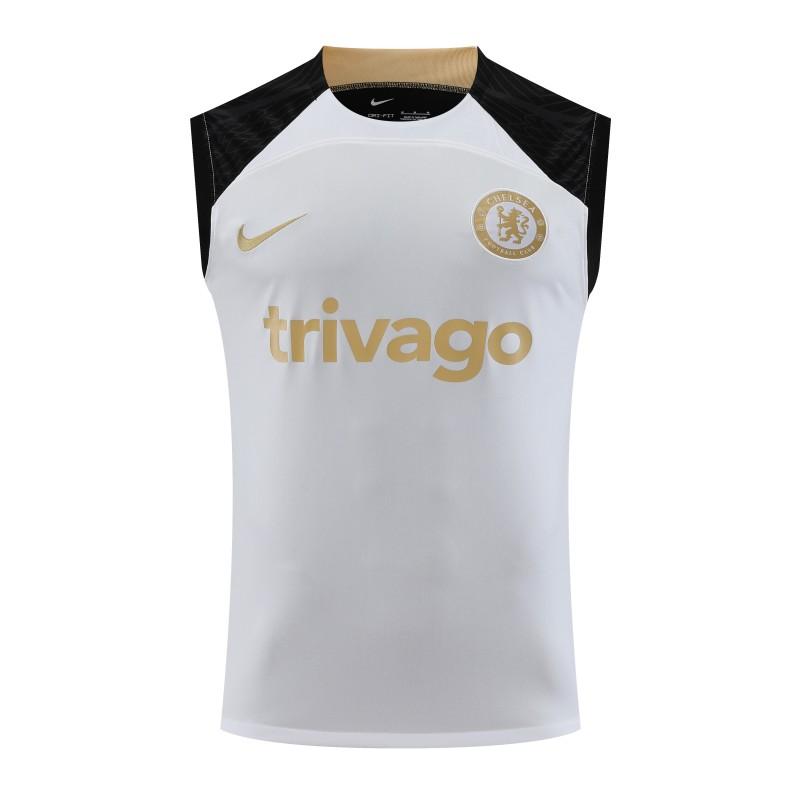 23-24 Chelsea White Black Vest Jersey+Shorts