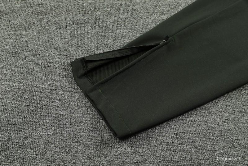 23/24 Barcelona Dark Green Hoodie Half Zipper Jacket+ Pants