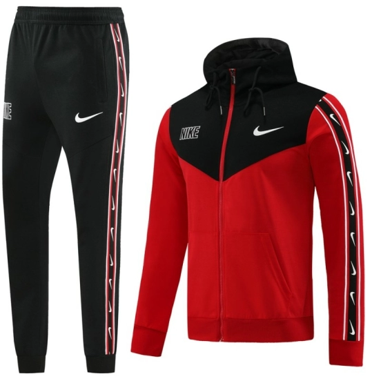 23/24 NIKE Black/Red Full Zipper Hooide Jacket+Pants