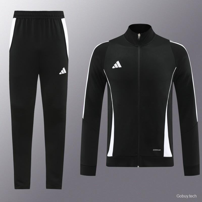 2024 Adidas Black/White Full Zipper Jacket+Pants