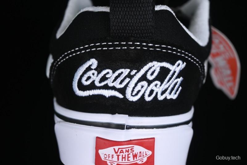 Vans Classics Knu Skool Coca-Cola Collaboration Black White Embroidery Chunky Tongue Sneakers - VN0009QC6BTI