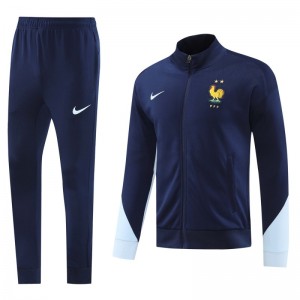 2024 France Navy Full Zipper Jacket +Long Pants