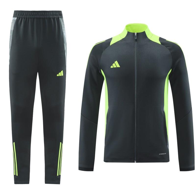 24/25 Adidas Grey/Green Full Zipper Jacket +Long Pants