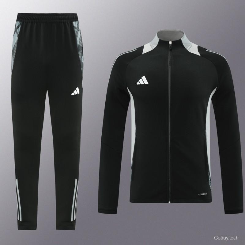 24/25 Adidas Black Full Zipper Jacket +Long Pants