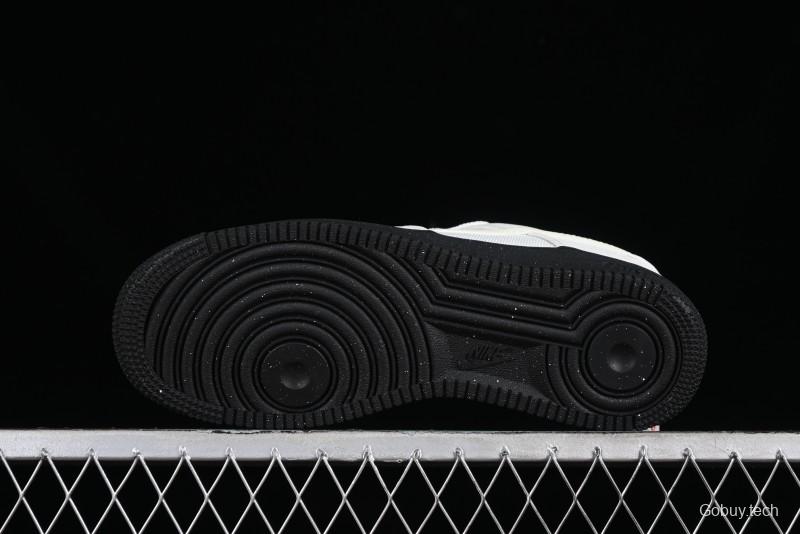 Nike Air Force 1 '07 Low White Black Canvas Casual Sneakers - FJ4160-002