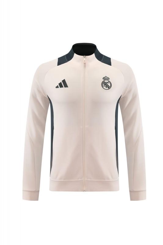 24/25 Real Madrid Pink/Black Full Zipper Jacket +Long Pants