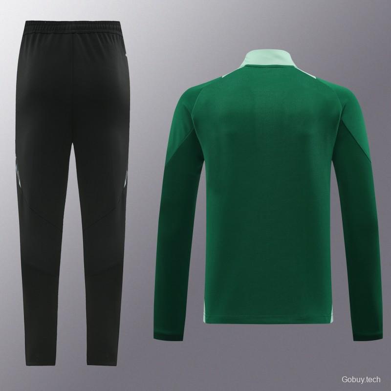 2024 Adidas Green Half Zipper Jacket +Long Pants