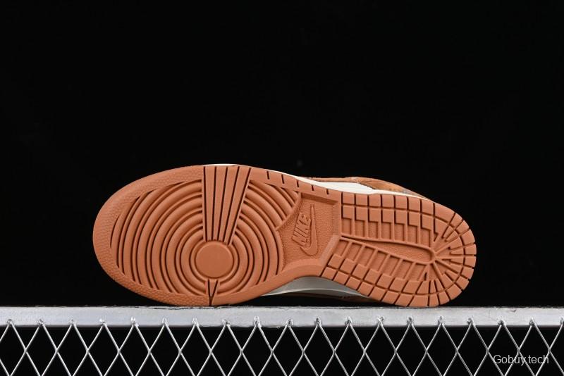 Nike SB Dunk Low LV Collaboration - Beige Brown Swoosh Anniversary High-End Custom Low-Top Casual Skate Shoes - XD6188-030