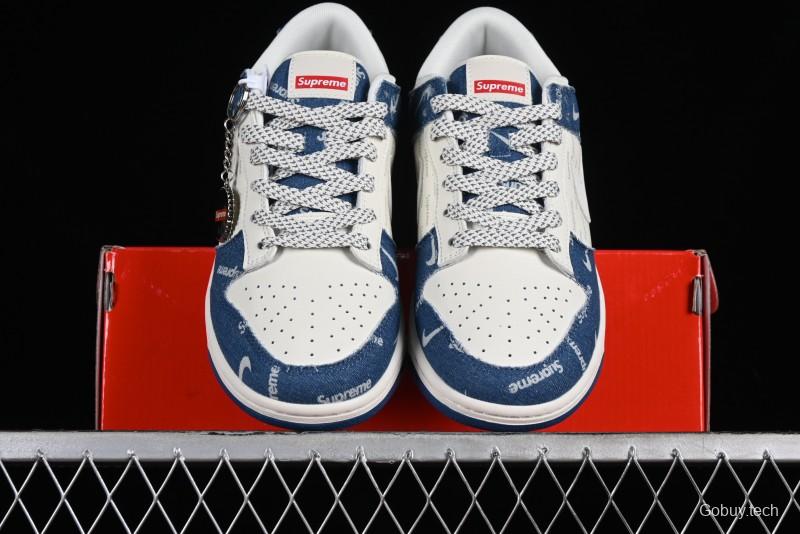 Nike Dunk Low Supreme - Denim Blue Jeans Anniversary High-End Customized Low-Top Casual Sneakers - FC1688-194