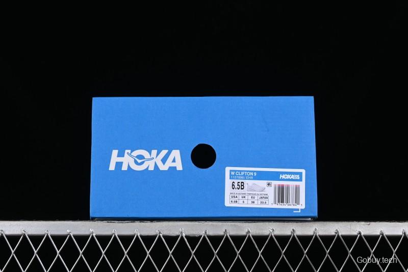 HOKA ONE ONE Clifton 9 Lightweight Knit Mesh Running Shoes with Enhanced Cushioning - 1127896 EHR