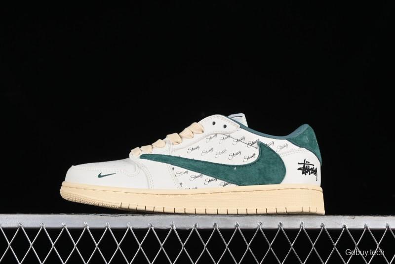 Nike Travis Scott x Fragment Design x Air Jordan 1 Low OG SP AJ1 Retro Sneakers with Unique Collaboration Details - YQ2088-669