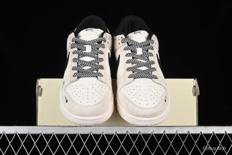 Nike SB Dunk Low x Supreme x Stussy Triple Collaboration Off-White Black Swoosh Anniversary High-End Custom Low-Top Casual Skate Shoes - SJ2068-270